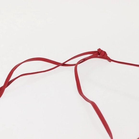 BOTTEGA VENETA Butterfly Shoulder Bag PVC Canvas Red Gold Auth 143758 - Picture 7 of 16